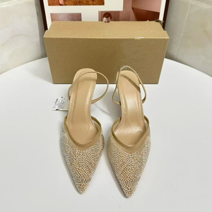 ZA 2025 Nouvelles sandales d'été à talons aiguilles élégantes et stylées pour femmes, en maille brillante ornée de strass, à bout pointu - Product Image 3