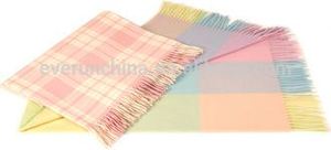 Ma thuật màu xanh lá cây kích thước khách hàng lớp học đầu tiên 100% Len <span class=keywords><strong>cashmere</strong></span> dòng chải màu đỏ kẻ sọc dệt ném chăn - Product Image 2