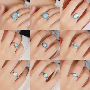 XYOP手作り<span class=keywords><strong>925</strong></span>スターリングシルバージュエリー子供用完璧なスタイル天然ラリマーリング卸売メーカー - Product Image 3