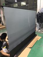 Écran de projection électrique de 72 à 150 pouces Écran de projection de sol motorisé debout sur le sol Alr Écran de projection HD 4K à tension d'onglet
