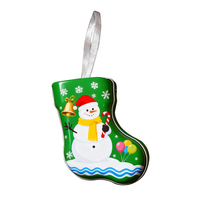 Boîte en métal en forme de chaussette, vide, pour emballer des bonbons, des biscuits, des cadeaux