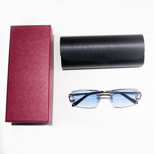 <span class=keywords><strong>2026</strong></span>年ホットセール、パーソナルカスタム装飾タイプのリムレス高級サングラス、ブルーカラー、女性と男性向け - Product Image 6