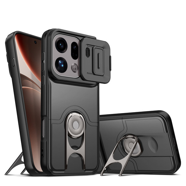 Two-in-one Window Flip Case for OPPO Find X9 Pro 360 Rotating Ring Stand Acrylic Material Animal Design Thickened