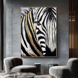 Современная красочная зебра картина маслом на холсте Ручная роспись животных настенные картины настенные декор картины - Product Image 2
