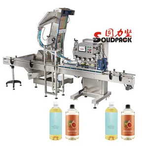 Solidpack liquor closer capping bottle cap shrink wrapping screwing machine