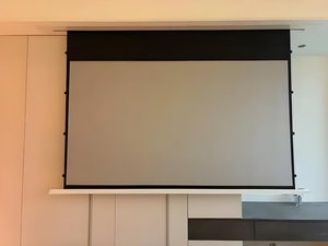 Factory Wholesale 133 Inch 16:9 <strong>Projector</strong> <strong>Screen</strong> <strong>Ceiling</strong> Mounted Embedded Hidden Electric Remote Control <strong>Screen</strong> With Tab-tension - Product Image 5