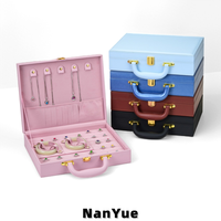 Boîte à bijoux multifonctionnelle en cuir PU, grande capacité, pour colliers, bagues, boucles d'oreilles, bracelets, avec logo personnalisé