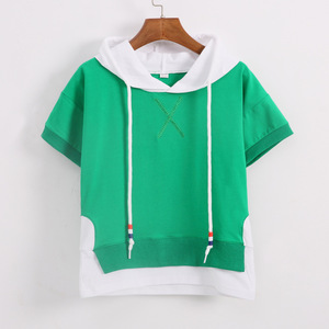 Children's Two Color Curved Hem Design Your Own T Shirt With Hood From <b>Gold</b> Supplier - Product Image 1