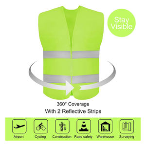 Chaquetas reflectoras amarillas de poliéster Chaleco reflectante Chaleco de seguridad de tela con tiras reflectantes - Product Image 5