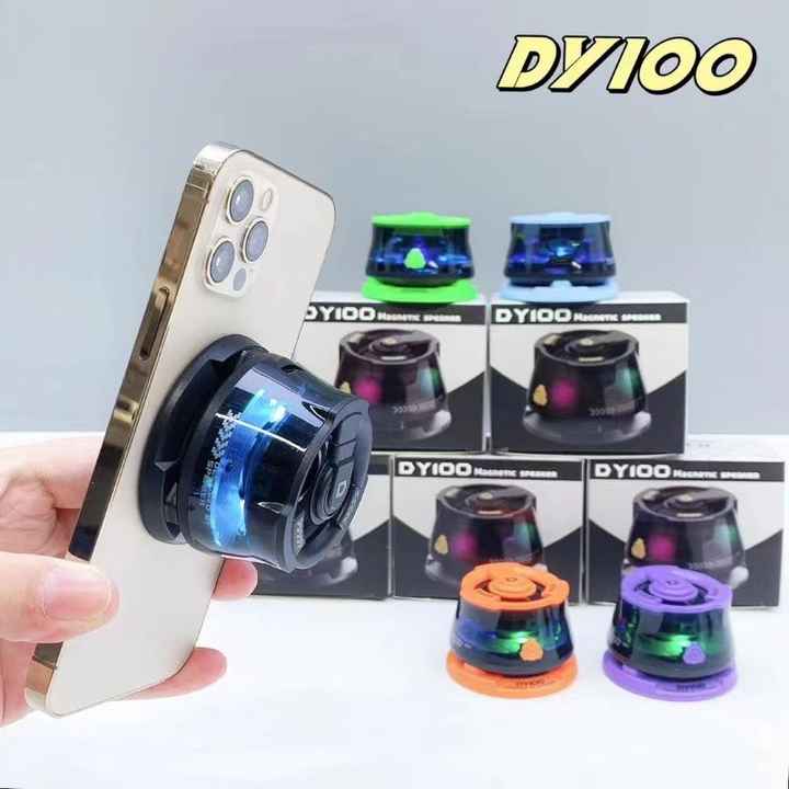 Nuevo mini altavoz magnético portátil para exteriores, mini altavoz inalámbrico con graves Bluetooth RGB DY100