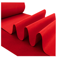 Tapis Rouge Géométrique d'Intérieur/Extérieur pour Camping Mariage, en Rouleau, à Poils Longs, Antidérapant, en Polyester, pour Événements, Aiguilleté pour Décoration Murale et de Voiture