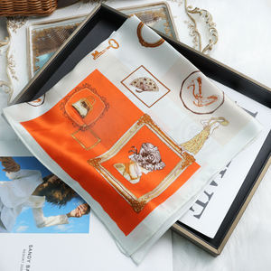 12 14 16mmデザイナーカスタマイズスクエア高級シルクスカーフカスタム印刷桑シルクスカーフ純粋なシルク100% 女性用 - Product Image 6