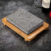 Pierre à cuisiner en granit de lave personnalisée de haute qualité, écologique, rectangulaire, pour la maison, la cuisine, le restaurant, pour servir le steak