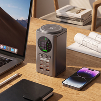Caricatore Wireless GaN 100W/60W/20W Multi-Porta con Funzione Orologio, Adatto per Casa, Ufficio e Camera da Letto