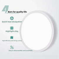 Haute Qualité 6W 12w 18w 24w Cercle Carré Led Wpc Cannelé Lampe À Écran Plat pour Plafonnier Surface-monté Bureau À Domicile