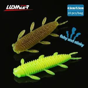 LUSHAZER 10 unids/bolsa señuelo de plástico suave hundimiento 45mm 55mm Isca Artificial PVC <span class=keywords><strong>insecto</strong></span> criatura cebo de pesca <span class=keywords><strong>gusano</strong></span> agua dulce para lubina - Product Image 6