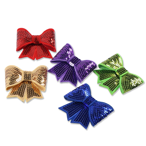 Wholesale Custom Embroidered Sequin <b>Bow</b> Patch Iron-On Western Custom Embroidery Patches for Hat & Clothing - Product Image 1