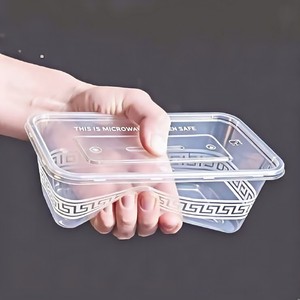 Square Disposable Food <b>Containers</b> <b>with</b> <b>Lids</b> Food Grade PP Microwave Safe Rectangular Takeout Boxes for Restaurant Meal Prep - Product Image 1