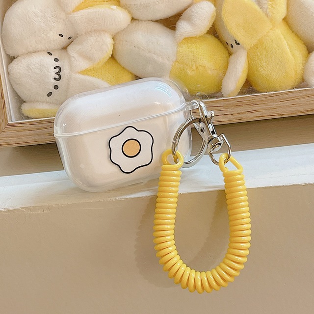 2024 Cute Poached Egg Print Transparency TPU case for airpod Funny Pods Soft Rubber Cover for air Pod 1 2 3 Pro2