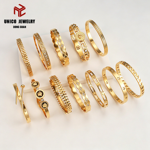 Оптовые модные золотые браслеты из нержавеющей стали с покрытием PVD 18K под золото, не тускнеющие, для женщин - Product Image 3