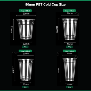 Vasos de Plástico PET Transparentes con Logotipo Personalizado, 90 mm, 12/16/22/32 oz, con Tapas para Café Helado y Jugos, Directo de Fábrica - Product Image 4