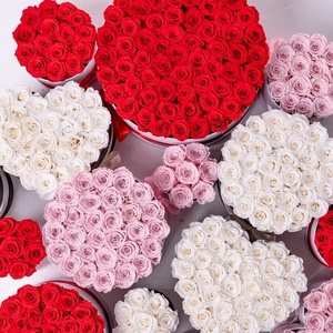 Grande boîte avec tête de rosas immortelle pour décoration et cadeaux faits par fleur éternelle rose préservée dans une boîte cadeau - Product Image 5