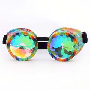 Gafas de Sol Personalizadas con Lentes Difractadas para Festivales Rave, Fiestas EDM, Estilo Punk Colorido, Steampunk, Caleidoscopio, Unisex - Product Image 3