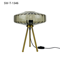 Lampe de table en verre bleu, style postmoderne, à intensité variable, pour restaurant, bureau, lampe de bureau LED, lampe de table moderne, vente chaude