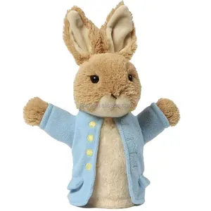 D776 Classic Rabbit Stuffed Animal Plush Hand Puppet Fleece Coat Bunny Rabbit Toy Plush Puppet