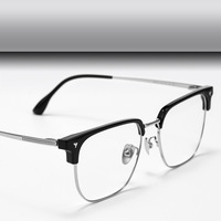 Lunettes de lecture Tmall Explosions Pi Shuai demi-monture classique, monture en diamant massif, unisexe, Sven, titane pur de haute qualité, légères