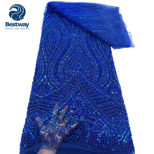 Bestway Nieuwste Luxe Kralen Kant Stof Voor Bruids Borduurwerk Franse Kant Voor Bruiloft Afrikaanse Vrouwen Jurk - Product Image 1