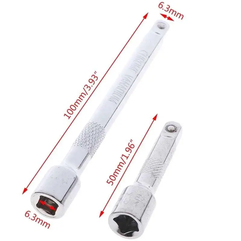 100มม.แถบยาว1/4ไดรฟ์Ratchet Socket Extender Socketเครื่องมือ