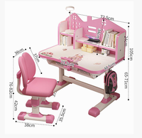 Nouveau produit, design mignon et tendance, ensemble table et chaise d'étude pour enfants, hauteur réglable, bureau d'écriture à domicile