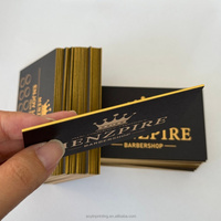 Cartes de visite haut de gamme personnalisées avec logo noir et doré pour les industries de la beauté et de la construction