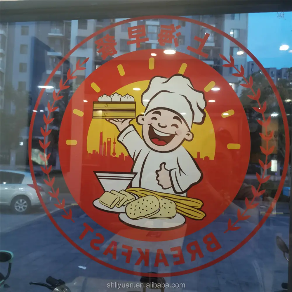 Benutzer definierte Logo-förmige klare Frisch halte fenster Aufkleber Vinyl Aufkleber für Shop-Dekoration