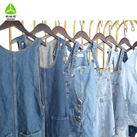 Vêtements d'occasion en balles, vêtements pour filles et femmes, jeans, jupes, robes en denim, robes à bretelles, été pour femmes adultes, lot coloré, tailles mixtes