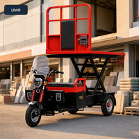 Chariot élévateur à ciseaux électrique avec plateforme de 1800 x 1200 mm, type carrosserie ouverte, véhicule de transport, tricycles électriques de fret