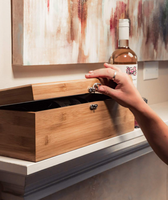 Ensemble de boîtes à vin en bois Elegance Boîte cadeau pour bouteille unique de taille personnalisée avec couvercle à charnière et bocaux de rangement