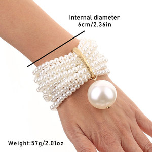 2025 New Arrival Thời Trang Bán Buôn Gốc 9-Mảnh Bohemian Handmade Chuỗi Vòng Đeo Tay Thiết Lập Nhiều Lớp Ngọc Trai Lớn Mặt Dây Chuyền Vòng Đeo Tay - Product Image 6