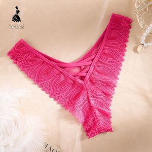 YZ 2026 Bragas de Encaje para Mujer, Sexy, con Espalda en V, Tanga de Talle Bajo, Diseño Hueco, Cheeky, Tangas, Bragas de Encaje - Product Image 6