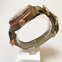 Skx 007 bronze quartz montre de plongée pour les hommes avec sangle en nylon Cusn8 bronze lumineux hommes montre pour vente