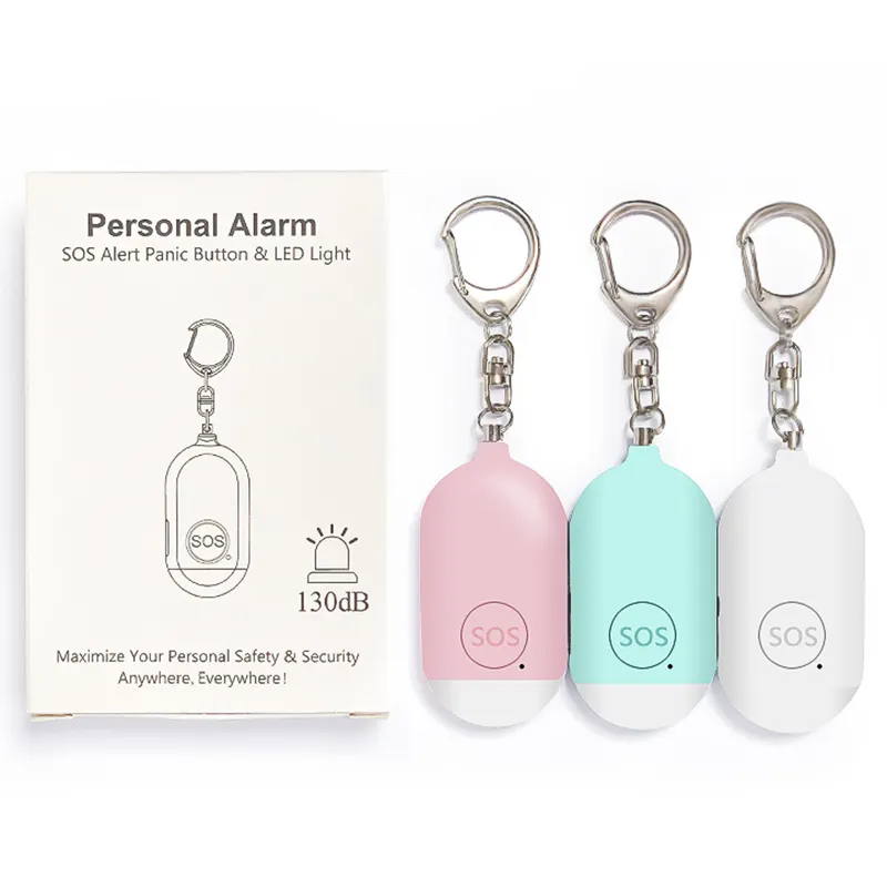 130dB Recharge Self Defense OEM Personal Security Alarm Keychain Anti Attack Emergency personal Alarm with LED Flashlight