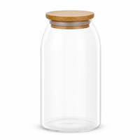 Bocaux en verre transparent de qualité supérieure, pressés à la machine, de qualité alimentaire, utilisés pour le stockage des aliments secs et des assaisonnements