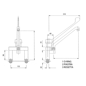 BES 1210 progettazione clinica professionale della leva del miscelatore con l'attrezzatura di miscelazione della caratteristica a due fori - Product Image 2
