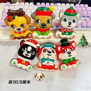 Juguetes de peluche de perro de dibujos animados navideños de 10.5 cm, juguete suave de TPE para aliviar el estrés para niños, regalo decorativo - Product Image 3