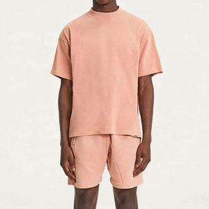 Custom Men's Fashion Oversized Knitted <b>Letter</b> Pattern Heavyweight T-Shirt High Quality 100% Cotton Streetwear - Product Image 2