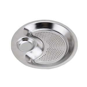 Assiette à raviolis ronde en acier inoxydable avec coupelle à vinaigre, idéale pour la maison et l'hôtellerie - Product Image 2