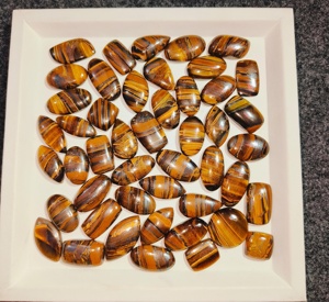 Cabujón de ojo de tigre dorado, lote a granel, piedras preciosas sueltas naturales de alta calidad, tamaño y forma mixtos para joyería hecha a mano - Product Image 6