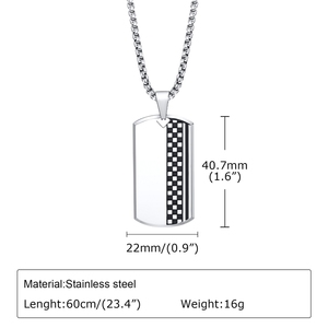 Collar de cadena <span class=keywords><strong>para</strong></span> hombre estilo hip hop, diseño sencillo y elegante, con colgante de marca de perro con patrón en blanco y negro, joyería de moda. - Product Image 6