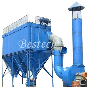 Industrial Baghouse Pulse Air Jet Filters / Bag Filter Type Pulse Jet Dust Collector For Rice Flour Mill